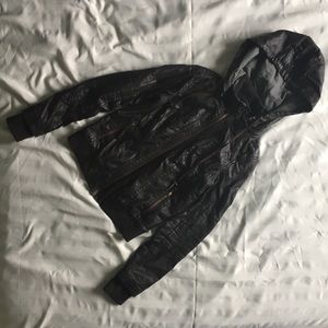 Faux Leather Bomber Jacket